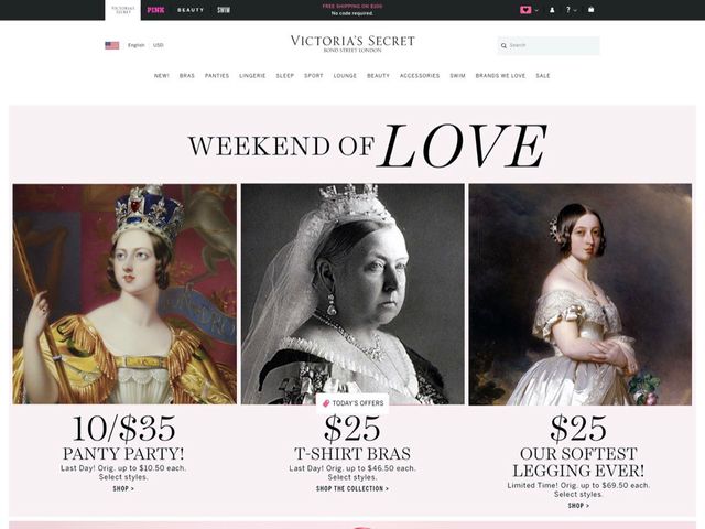 Victoria's Secret website
Weekend of Love,
with queen Victoria in all the photos
